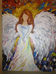 Christmas Angel, I painted to decorate my foyer! (not my closet)