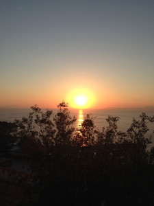 sunset over Bay of Naples, Italy